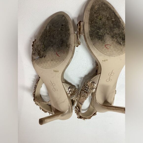 Jessica Simpson Jessin Gold Ankle Wrap Sandals‎ – Women’s Size 9.5 - Picture 13 of 13